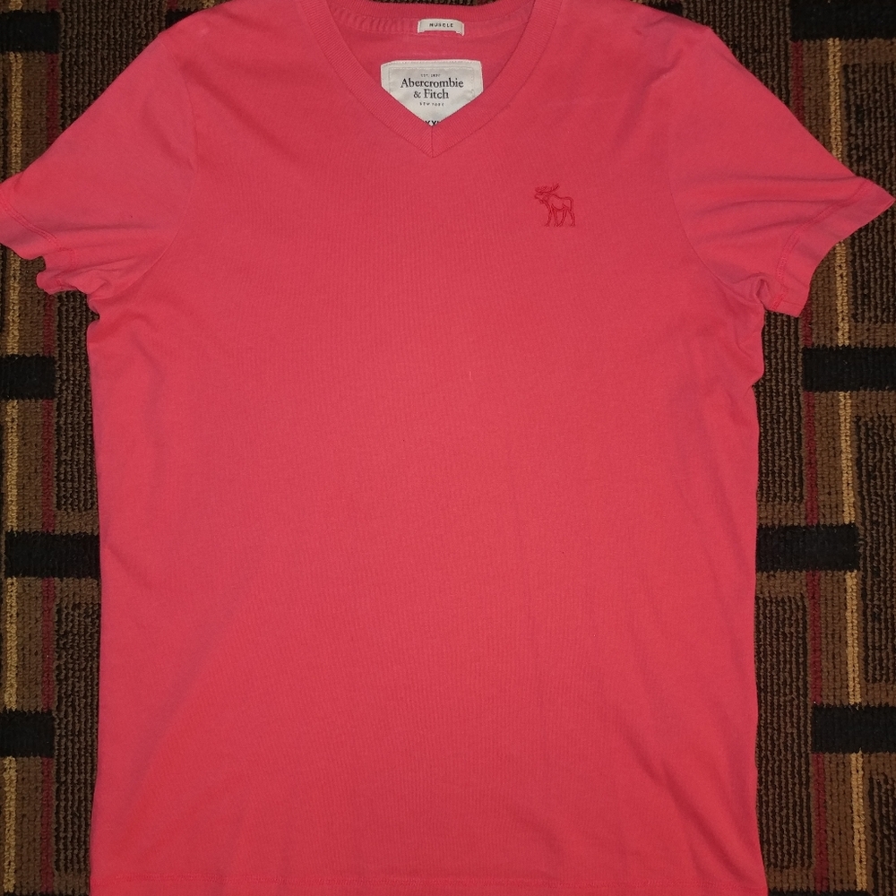 Abercrombie and Fitch Reddish Pink V-Neck XXL